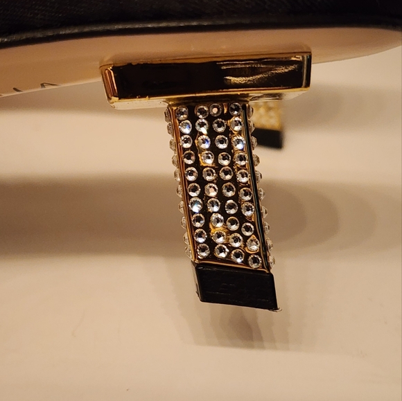 GOOD American Kickstand Slide Mule Sandal In Black Satin - Picture 6 of 13